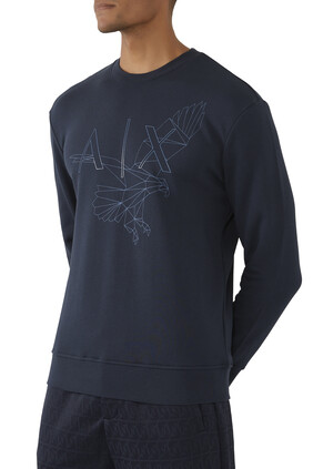Organic Cotton Eagle Logo Print Sweatshirt
